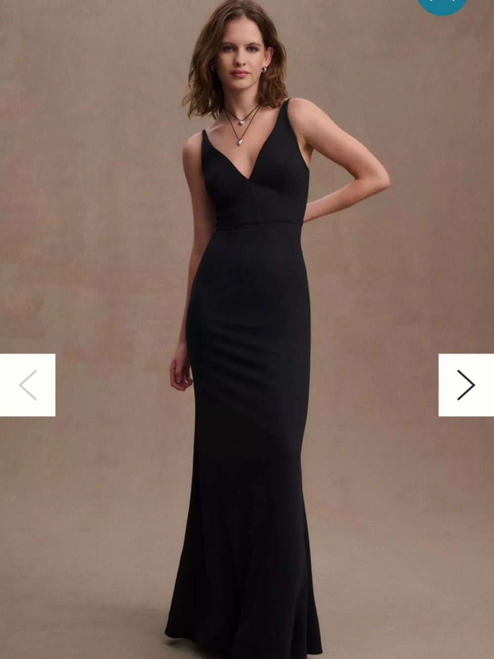 BHLDN Black V-Neck Maxi Dress